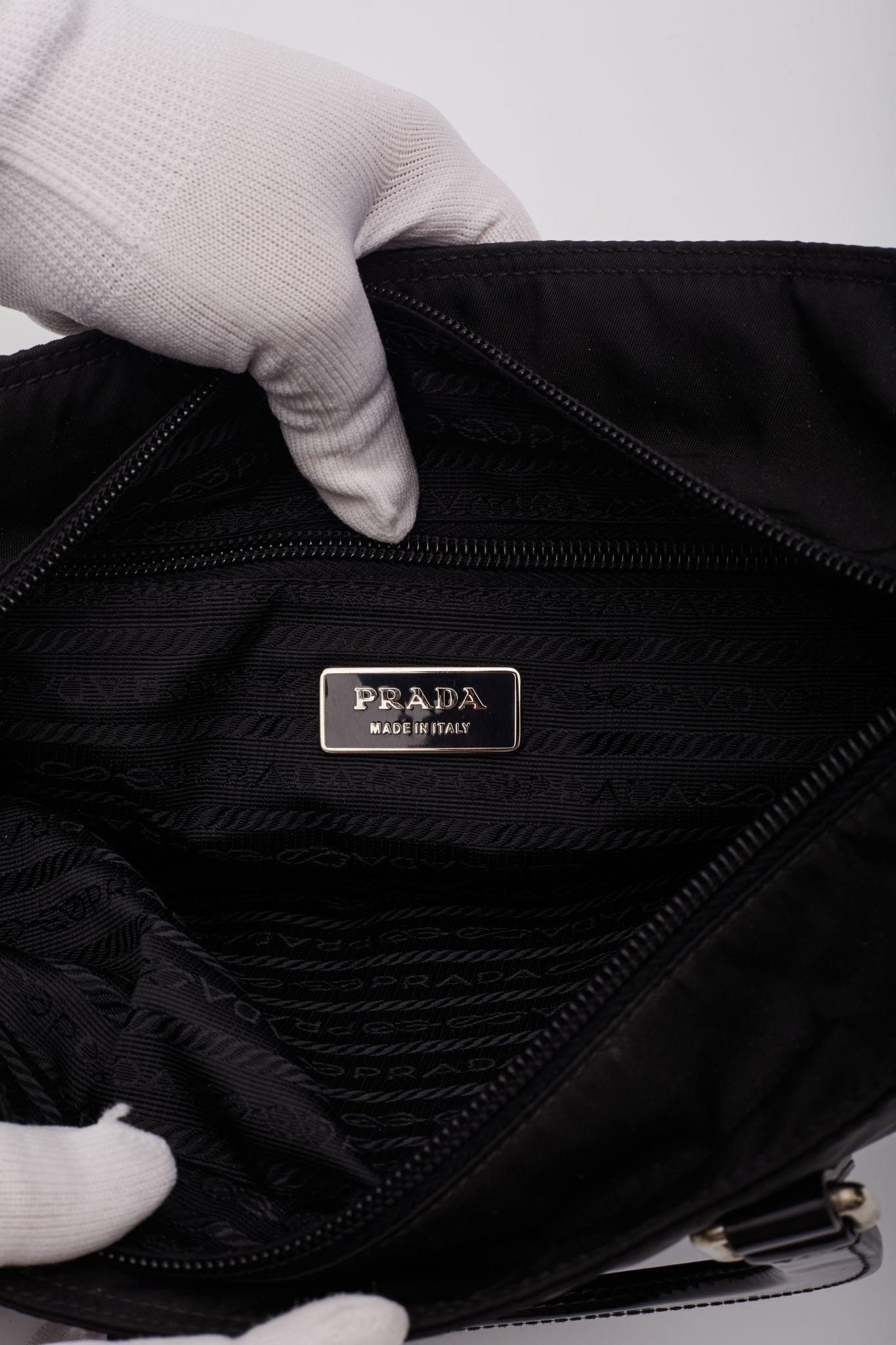Prada Tessuto Nylon Black Logo Tote Bag For Sale 5