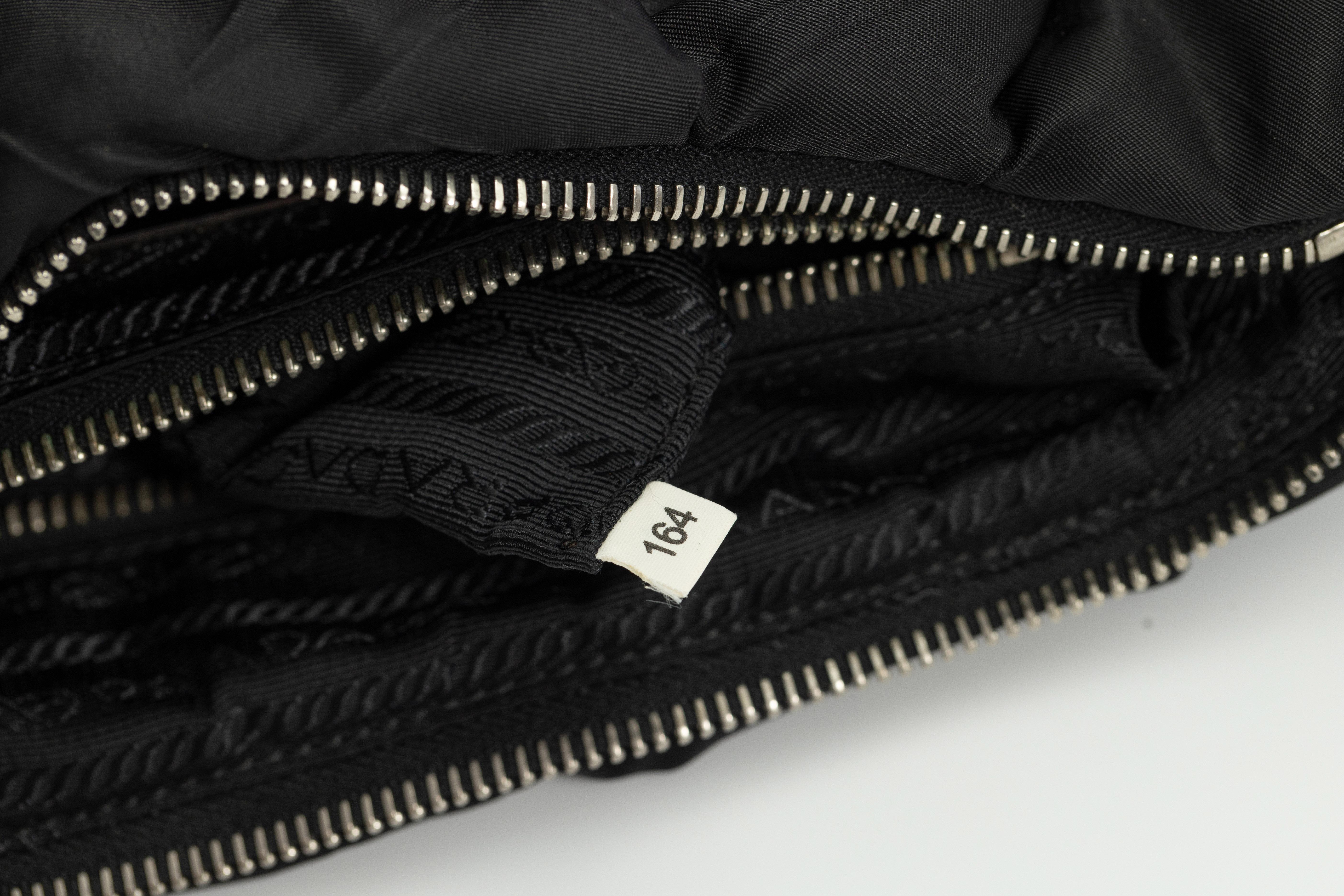 Prada Tessuto Nylon Black Quilted Buckle Hobo Bag 1