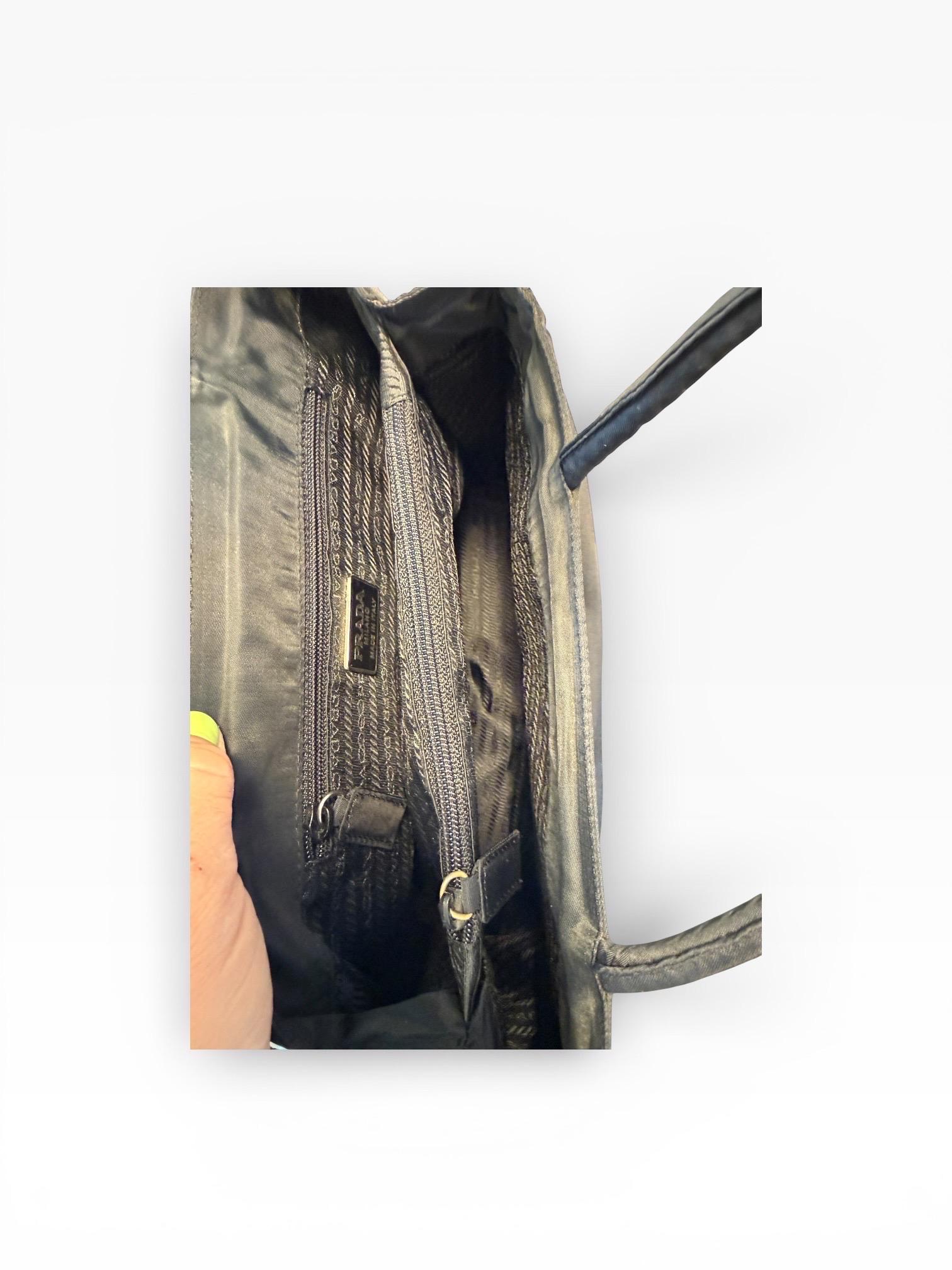 Prada Tessuto Nylon City Tote Bag Y2K Prada Black Handbag For Sale