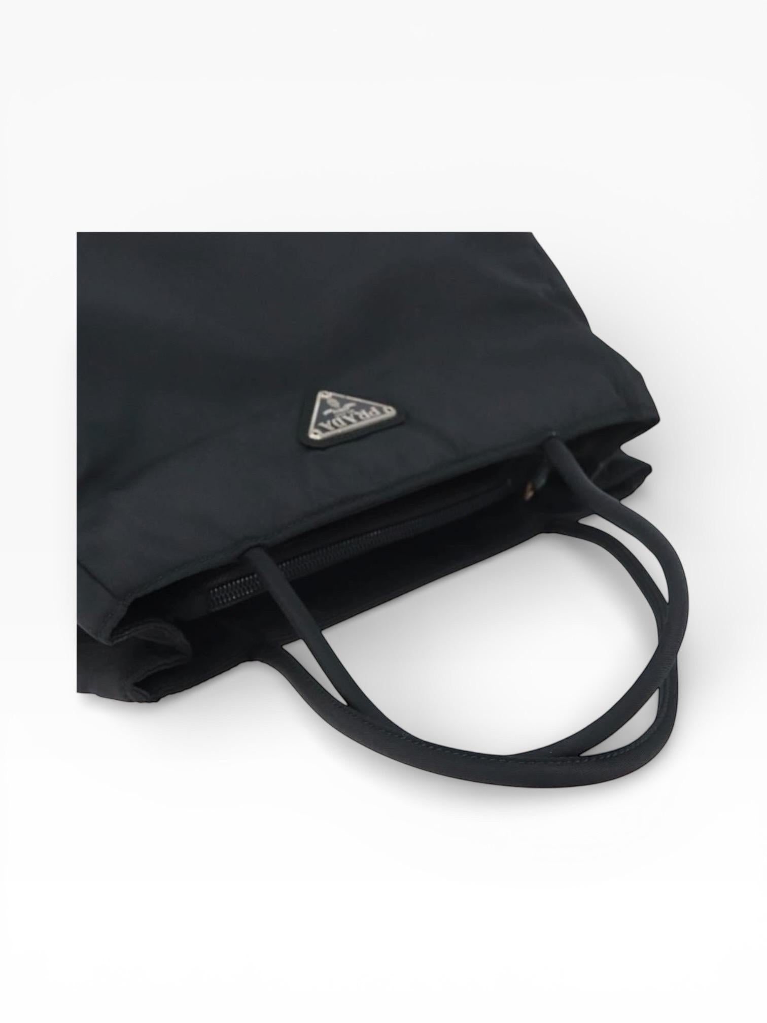 Prada Tessuto Nylon City Tote Bag Y2K Prada Black Handbag For Sale