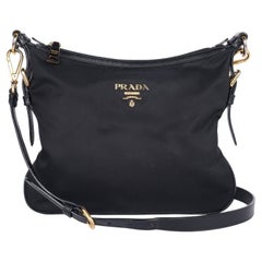 PRADA Tessuto Nylon Crossbody Bag Negro