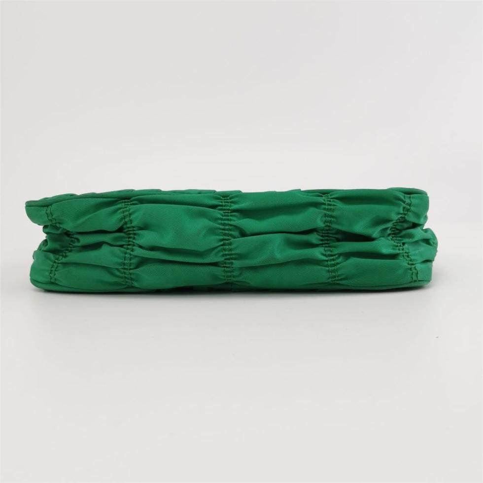 Prada Tessuto Nylon Gaufre Hobo Shoulder Bag Mint Green 1