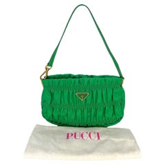 Prada Tessuto Nylon Gaufre Shoulder Bag Pochette Mint Green
