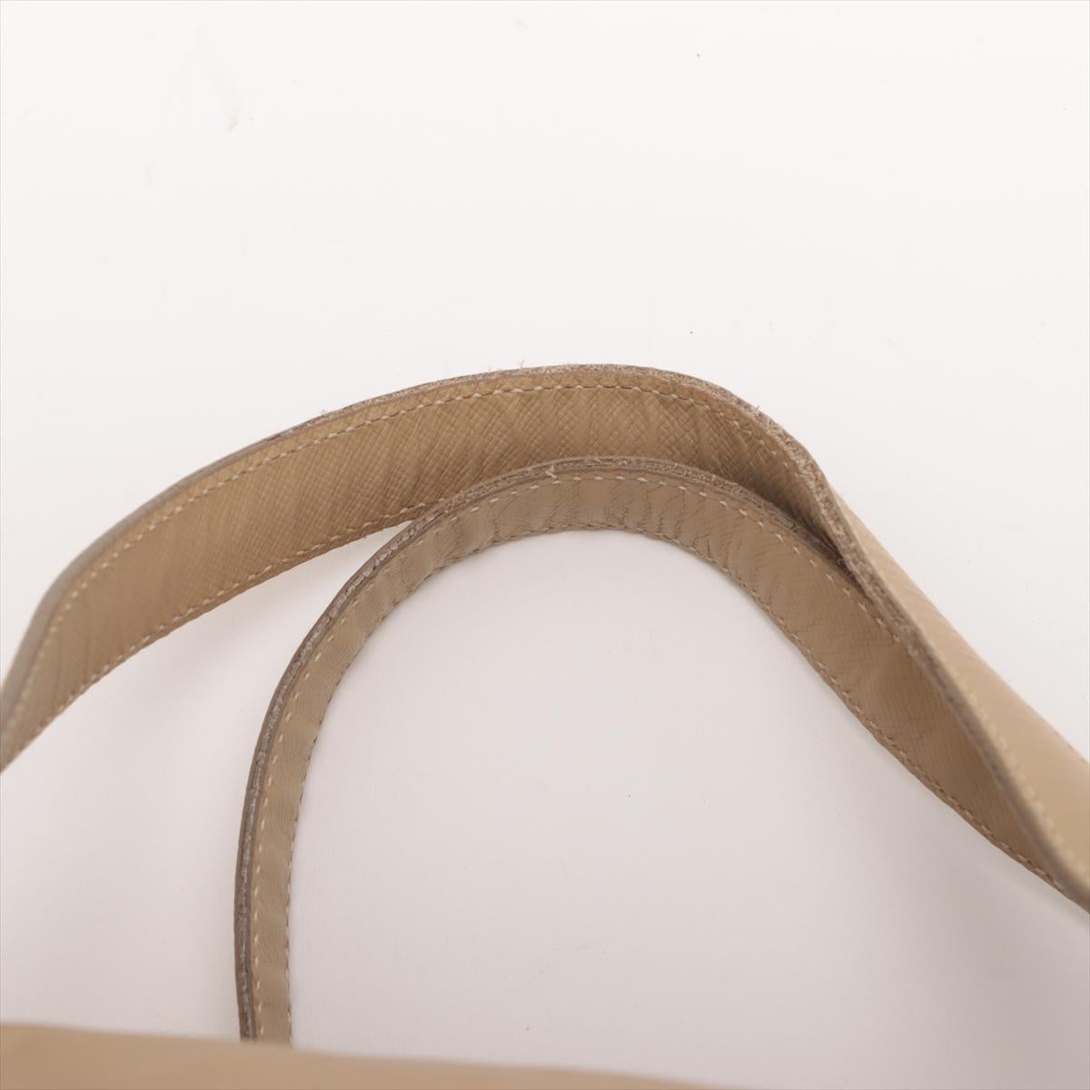 Prada Tessuto Nylon Leather Duffle Shoulder Bag Beige 8