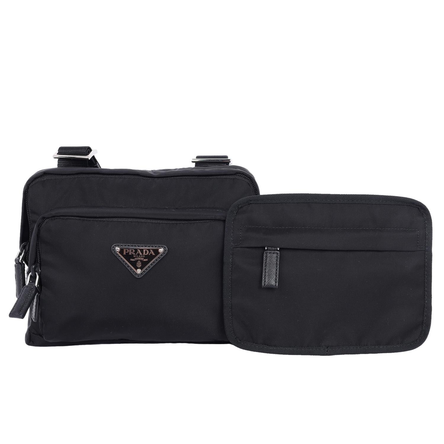 Prada Tessuto Nylon Montagna Harness Bag Black 6