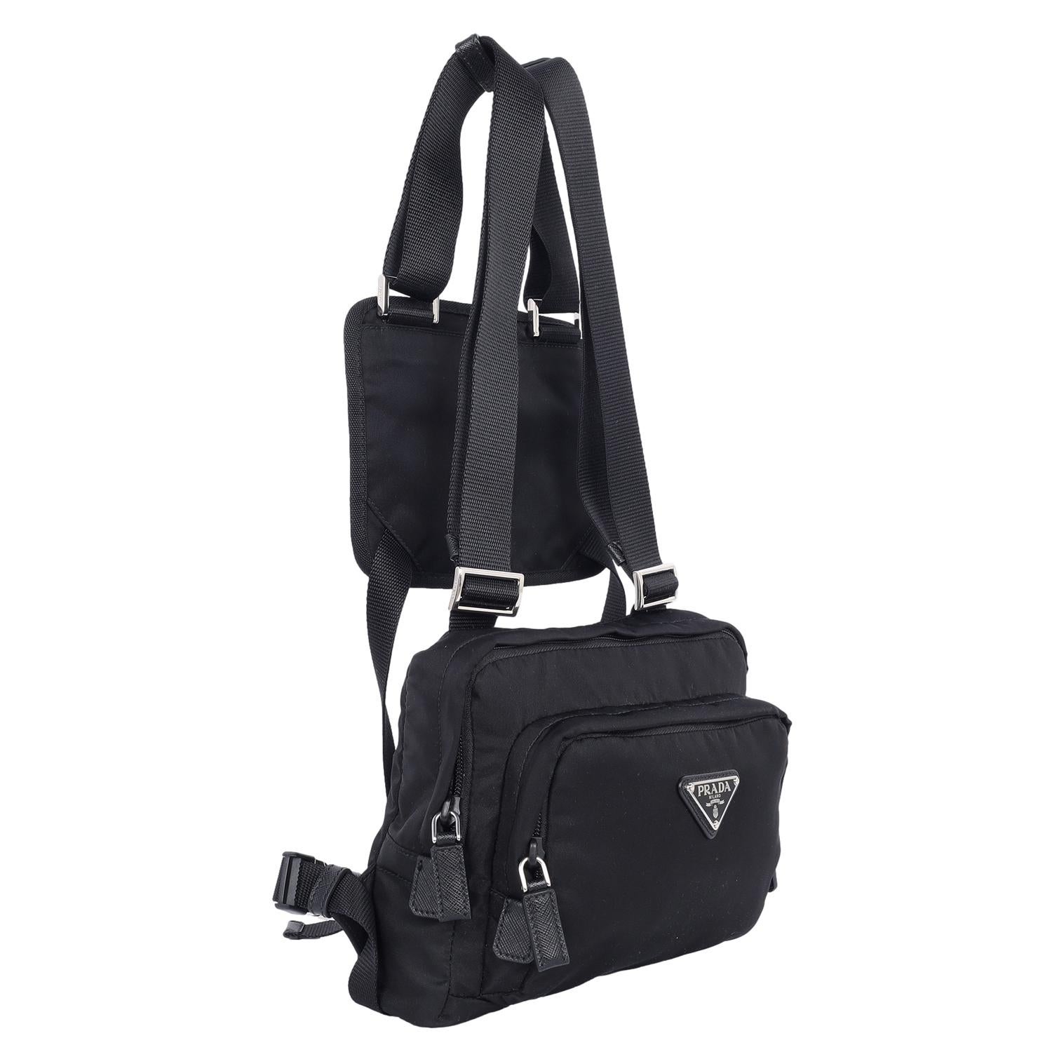 Prada Tessuto Nylon Montagna Harness Bag Black In New Condition In Salt Lake Cty, UT