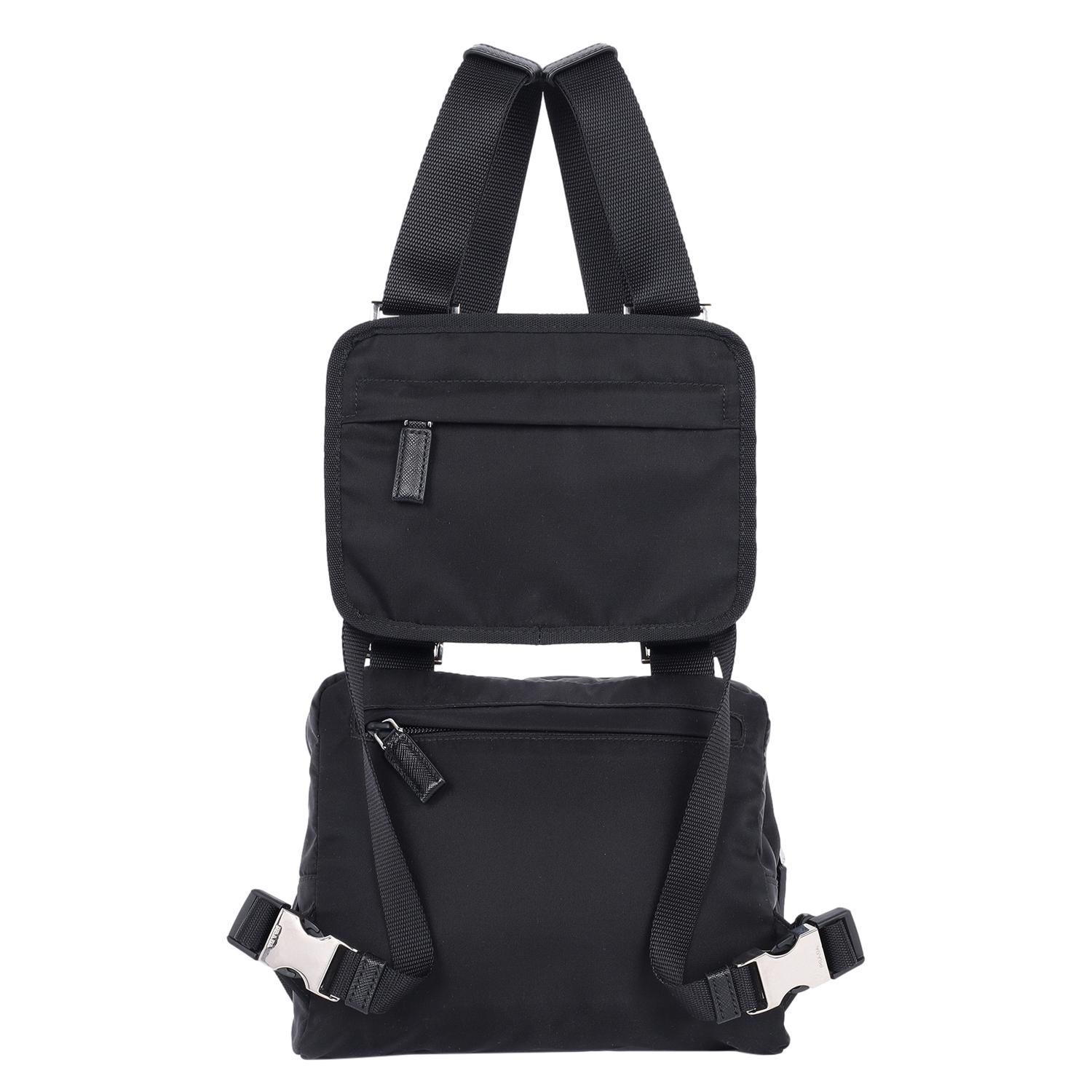 Prada Tessuto Nylon Montagna Harness Bag Black 1