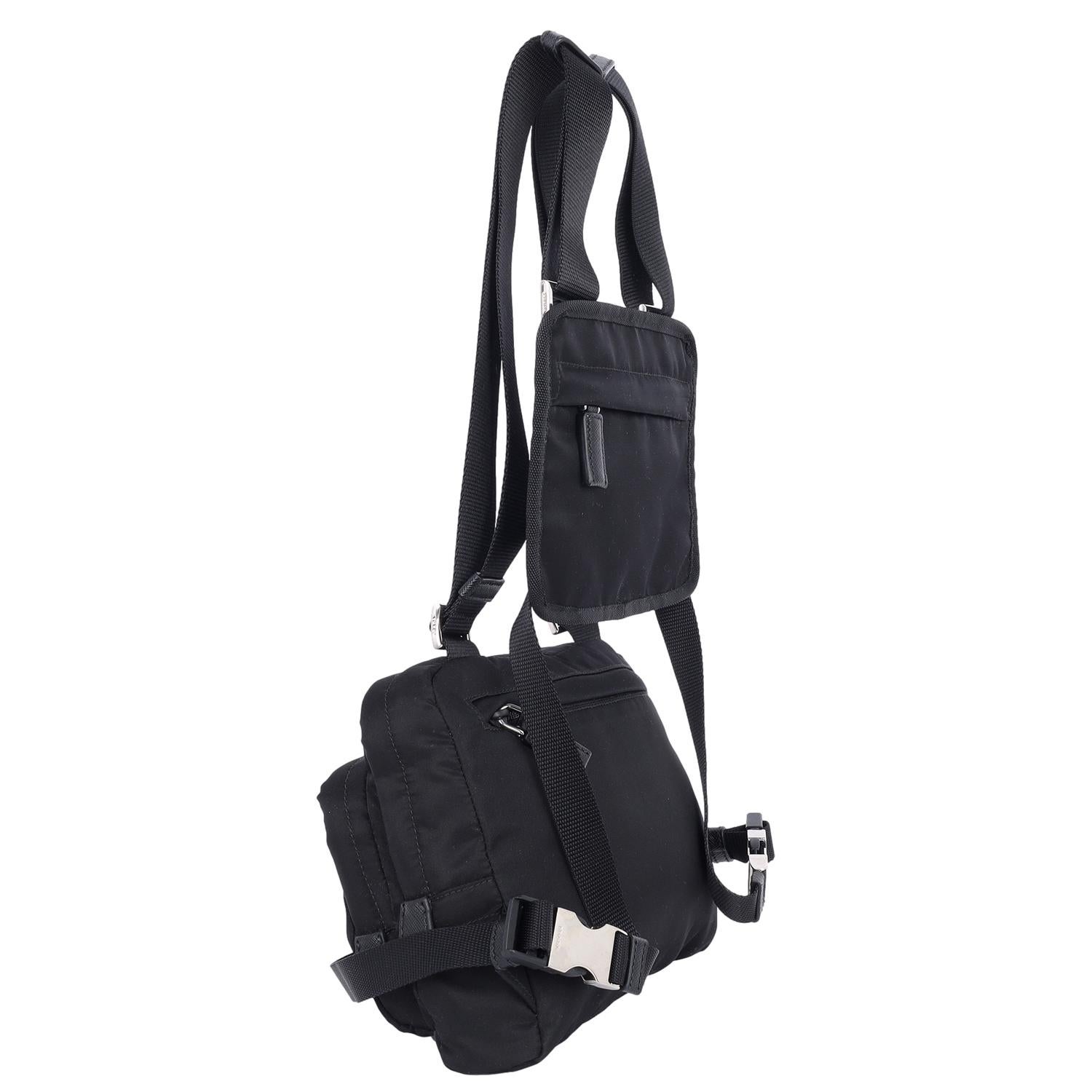 Prada Tessuto Nylon Montagna Harness Bag Black 2