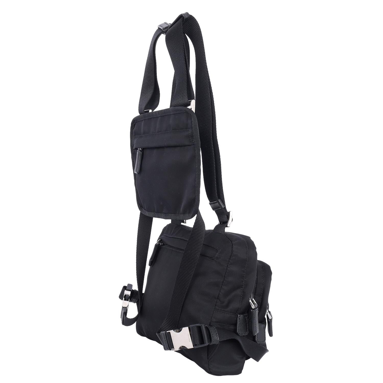 Prada Tessuto Nylon Montagna Harness Bag Black 3