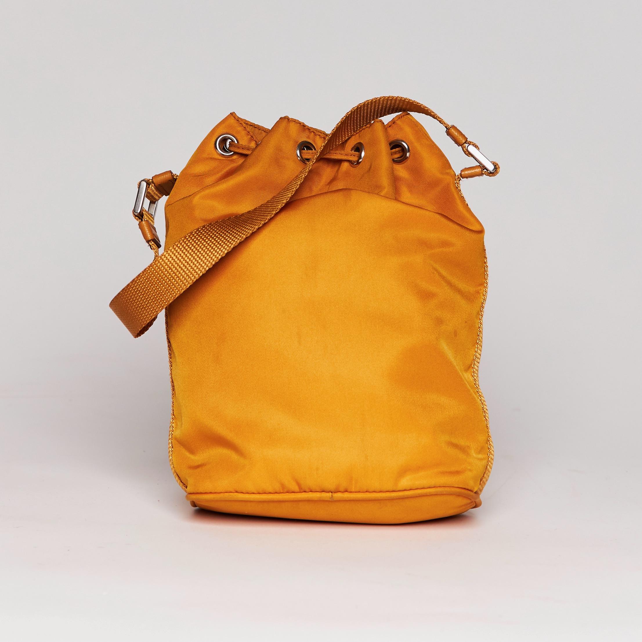 prada orange bucket bag
