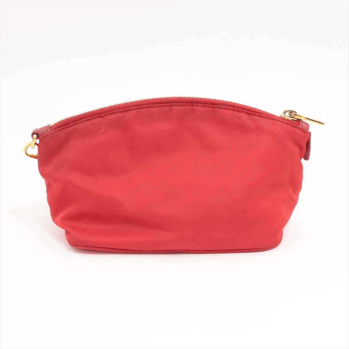 Rouge Pochette en nylon rouge Tessuto Prada