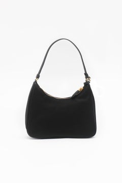 Prada Tessuto Nylon Saffiano Mini Re-edition Bag Black
