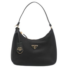 Prada Tessuto Nylon Saffiano Mini Re-edition Bag Black
