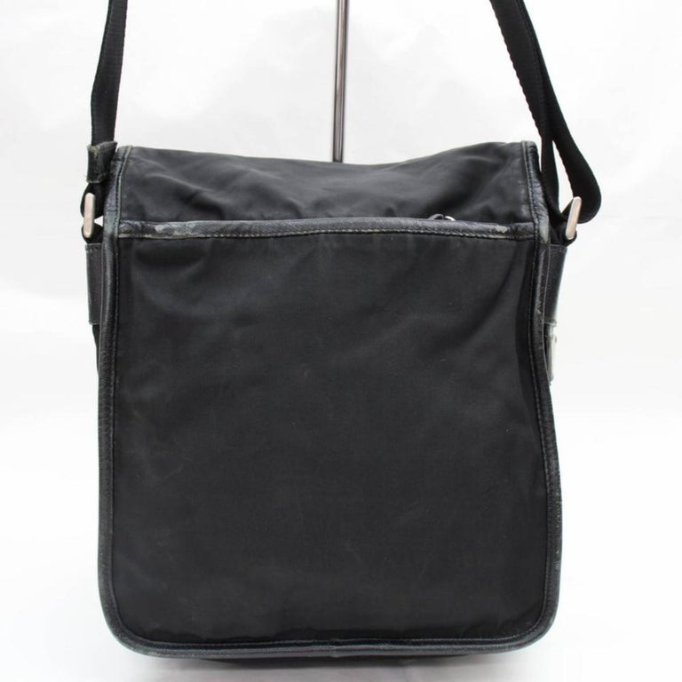 Prada Tessuto Pack 867943 Black Nylon Cross Body Bag For Sale at 1stDibs