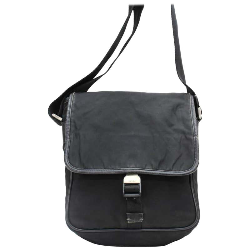 Prada Tessuto Pack 867943 Black Nylon Cross Body Bag For Sale at 1stDibs