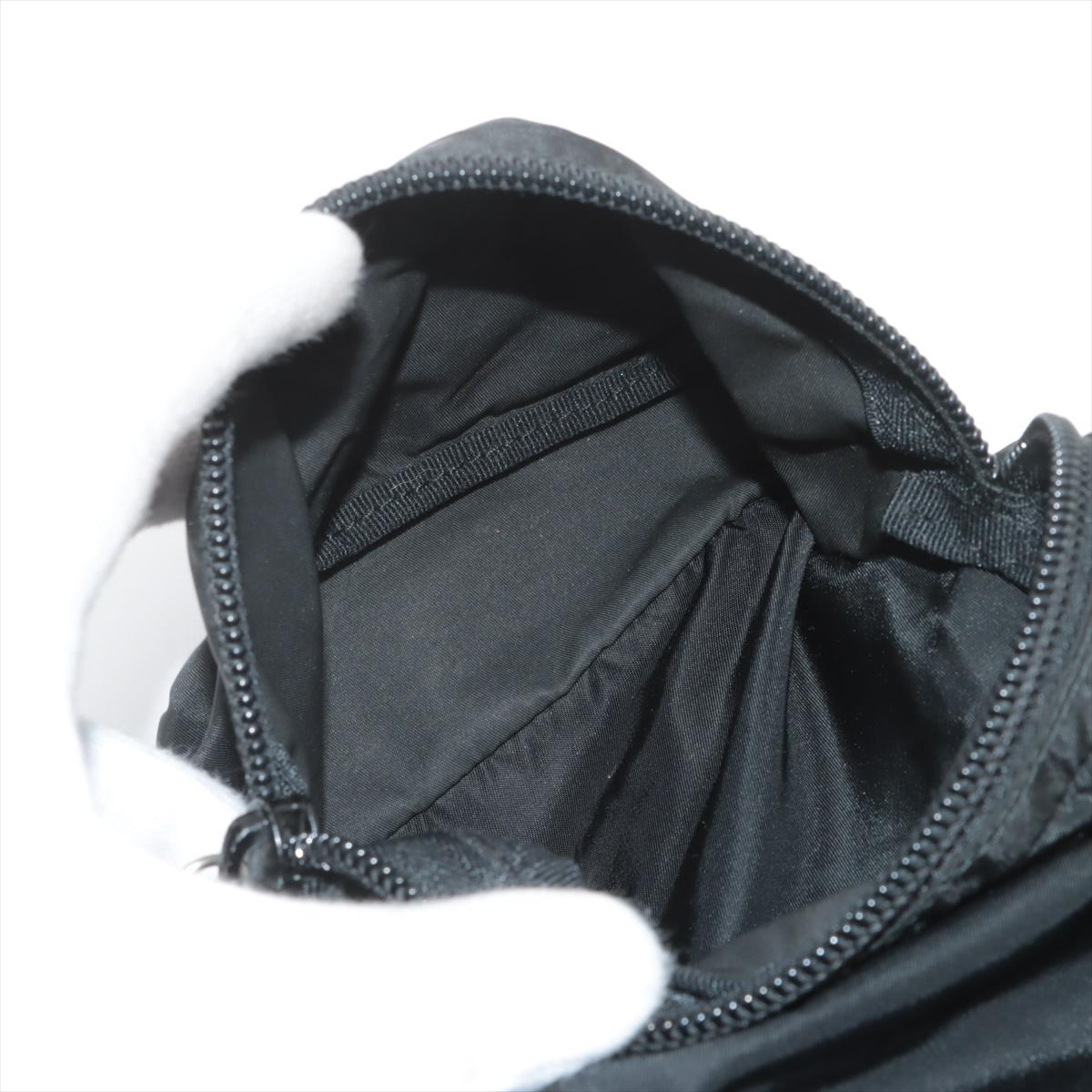 Prada Tessuto Saffiano Nylon Leather Drawstring Backpack Black en vente 6