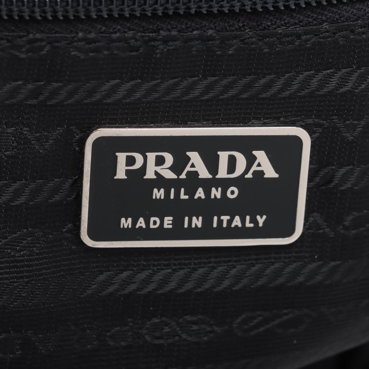 Prada Tessuto Saffiano Nylon Leather Drawstring Backpack Black en vente 7