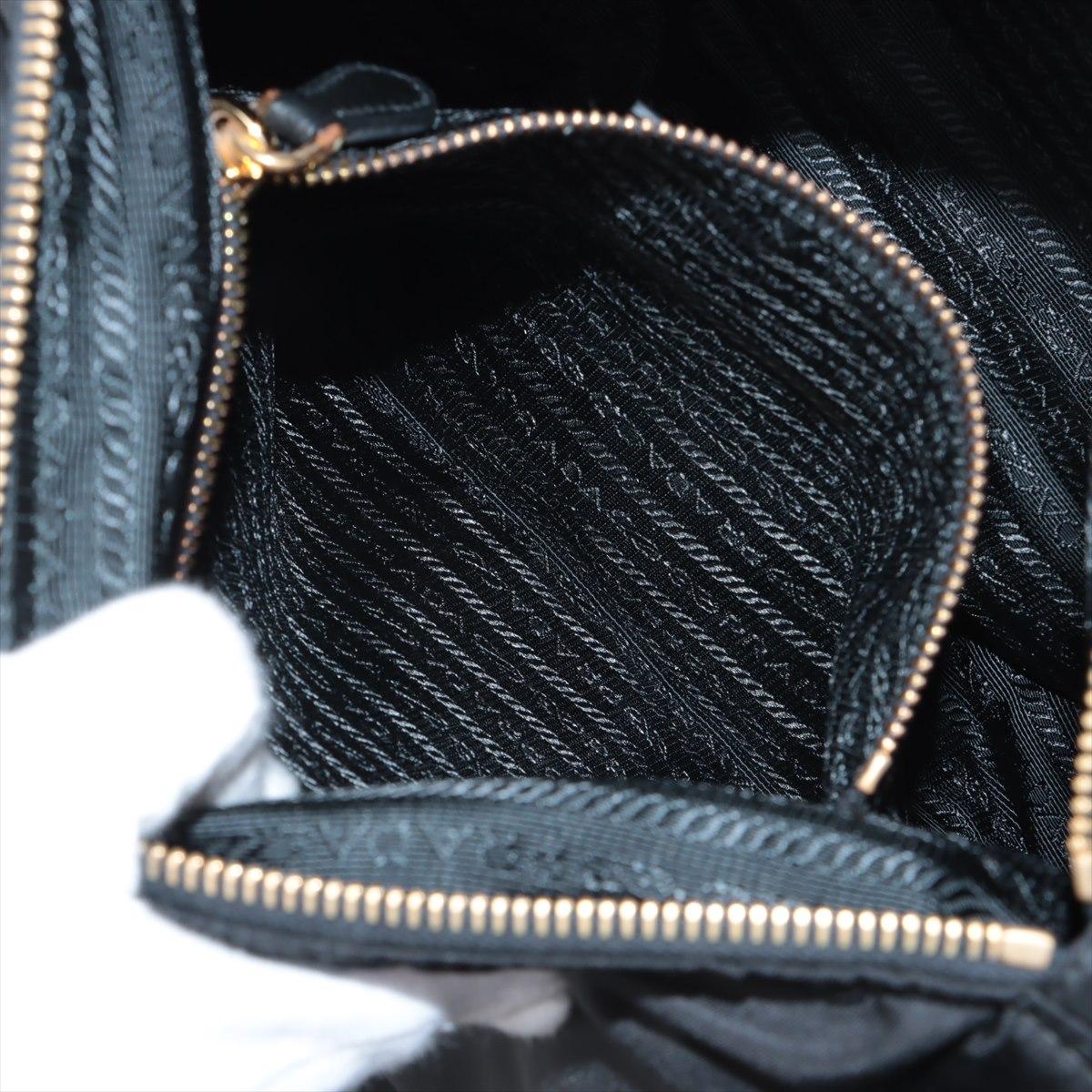 Prada Tessuto Saffiano Nylon Leather Messenger Bag Black For Sale 4