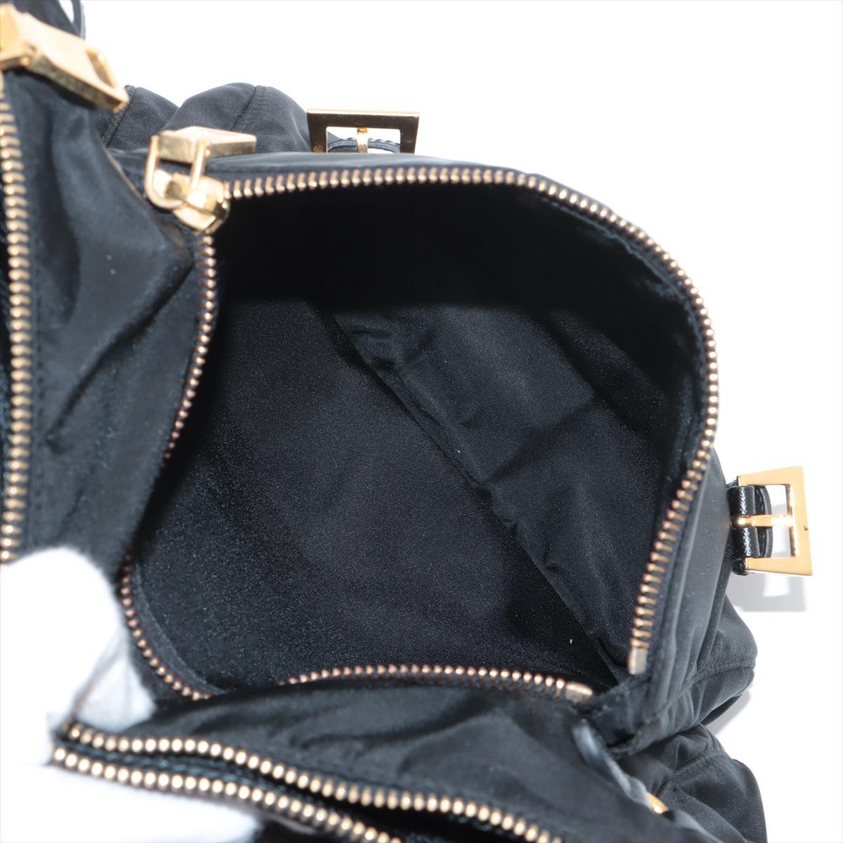 Prada Tessuto Saffiano Nylon Leather Messenger Bag Black For Sale 5