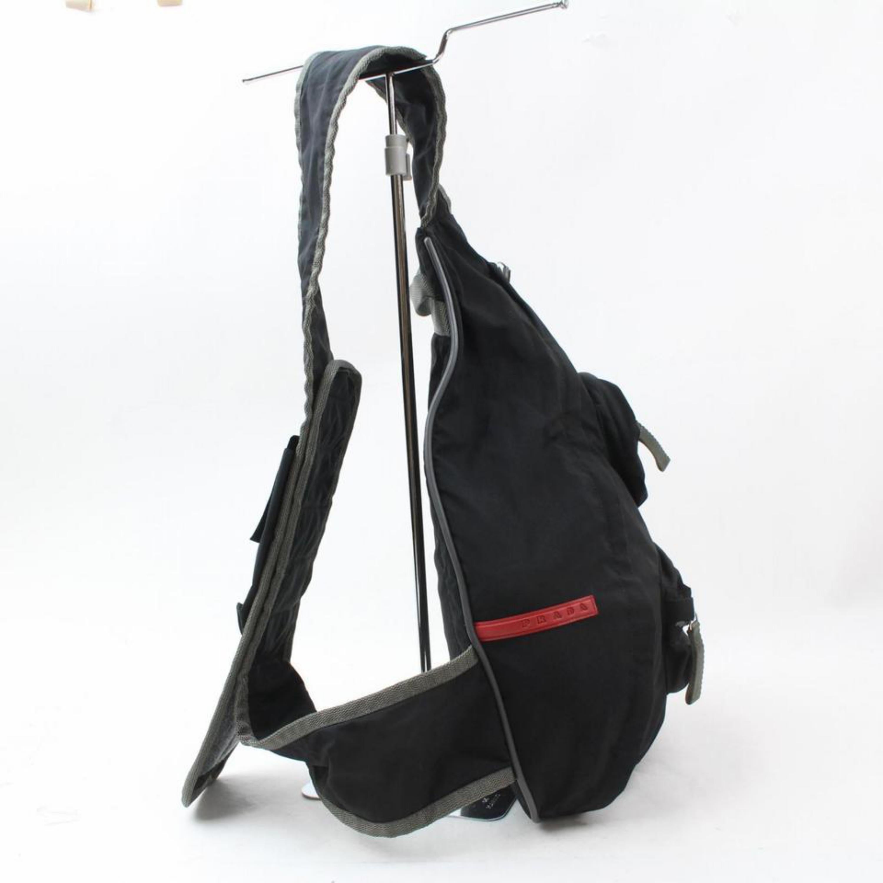 Prada Tessuto Sports Banana Bum 869044 Black Nylon Cross Body Bag For Sale 3