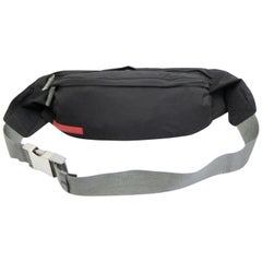 Vintage Prada Tessuto Sports Fanny Pack Waist Pouch 231475 Black Nylon Cross Body Bag