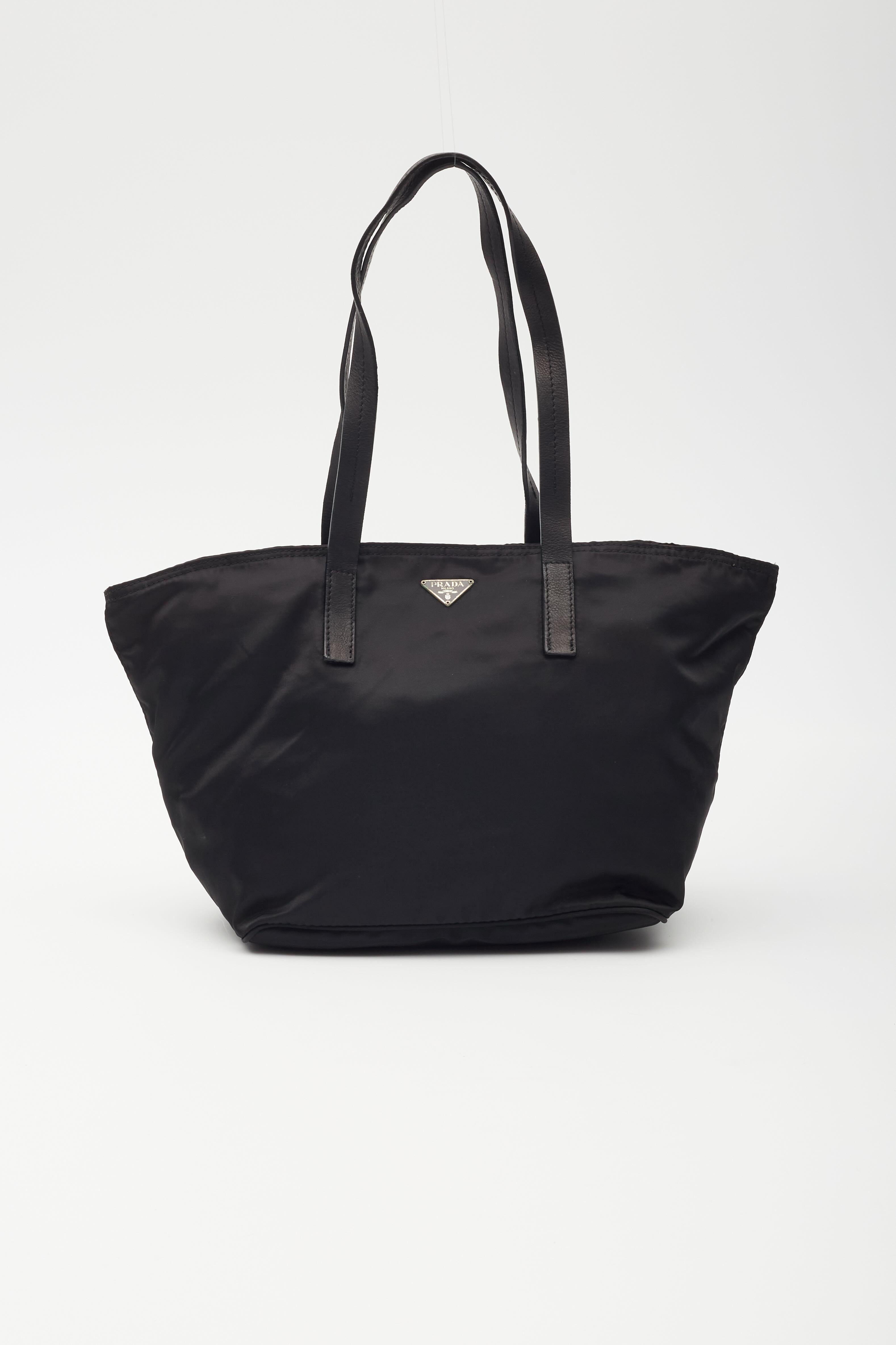 Prada Tesuto Nylon Black Tote Bag Small In Good Condition For Sale In Montreal, Quebec