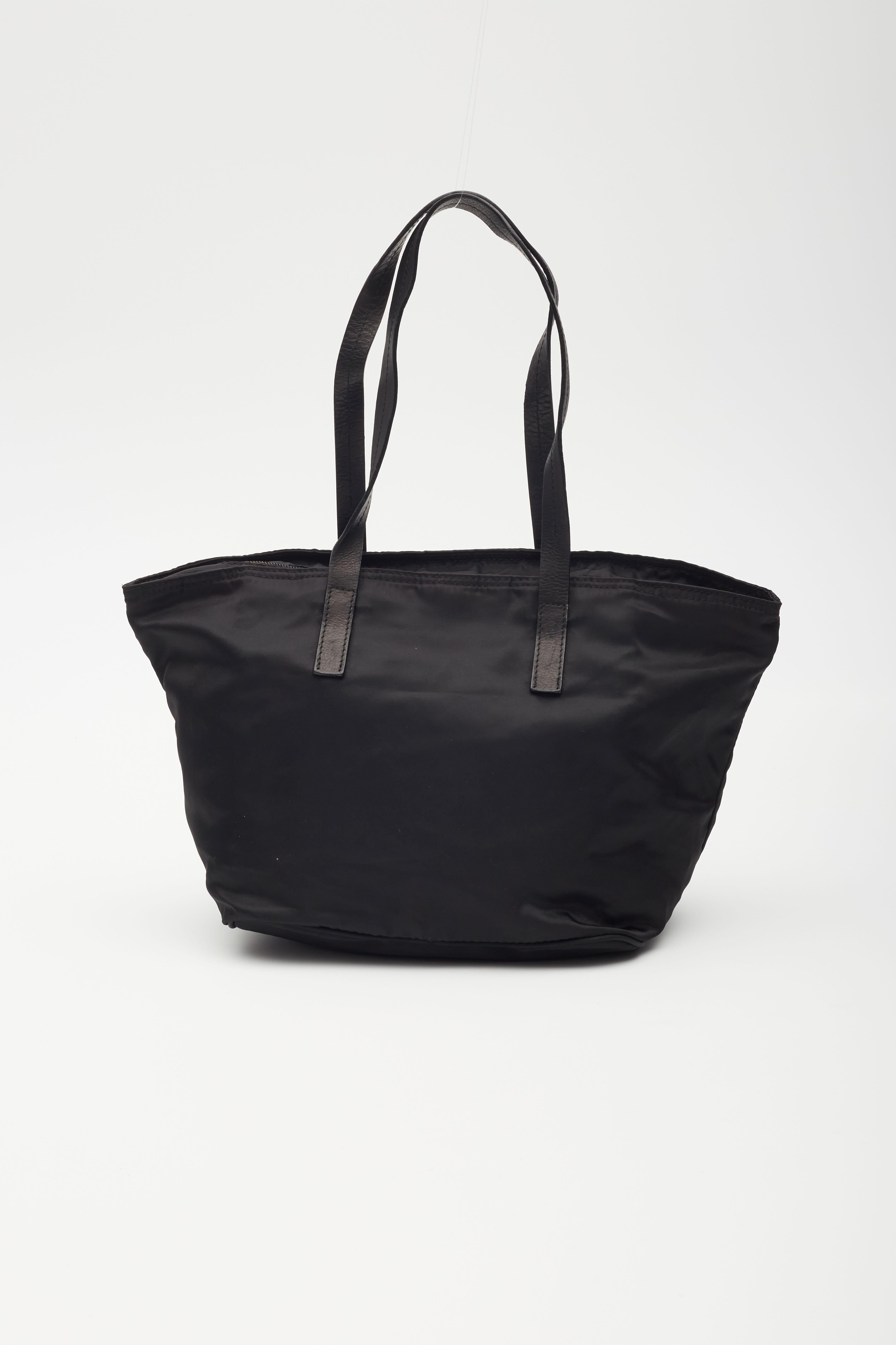 Women's or Men's Prada Tesuto Nylon Black Tote Bag Small For Sale