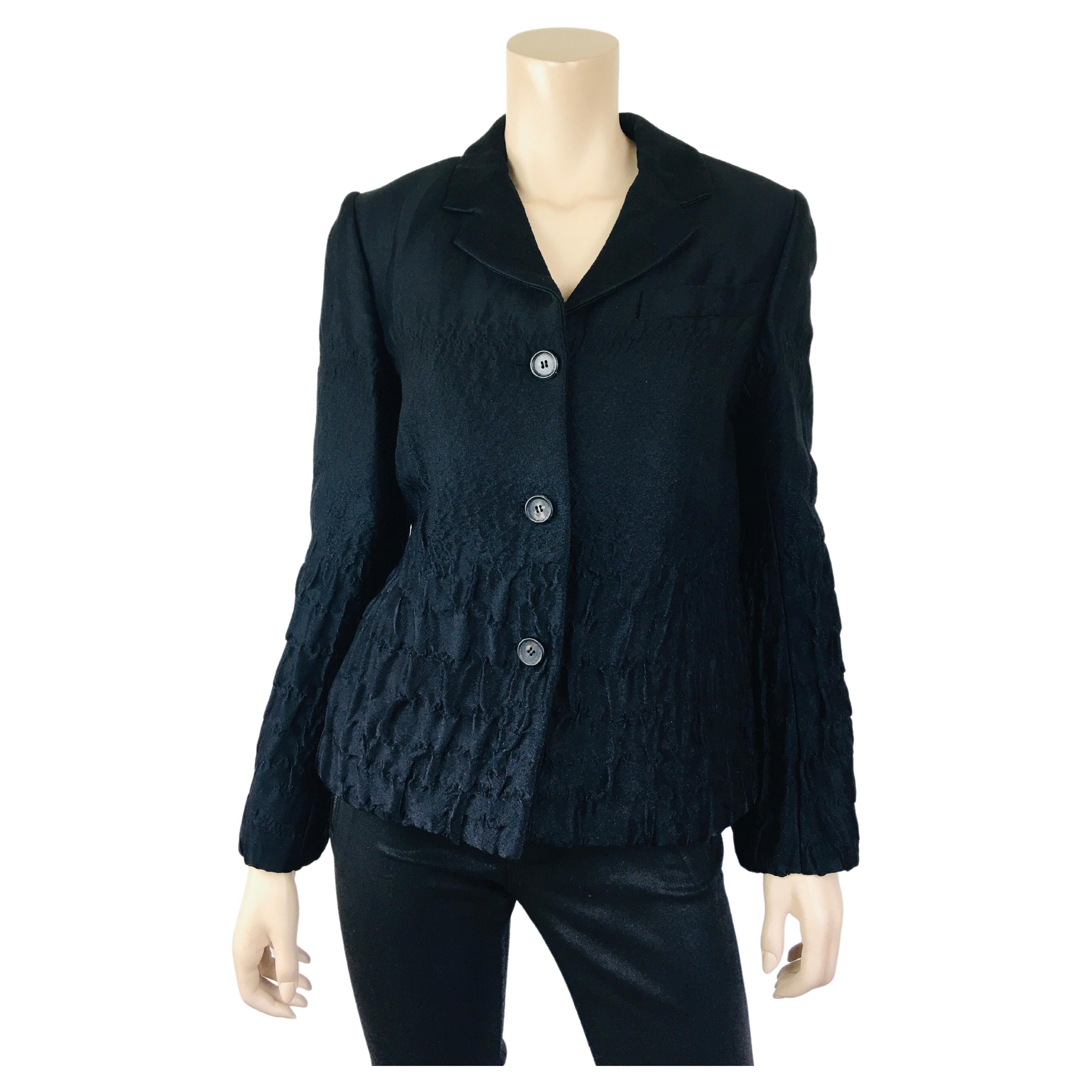Vintage Norma Kamali Nude Illusion Black Lace Jacket For Sale at 1stDibs