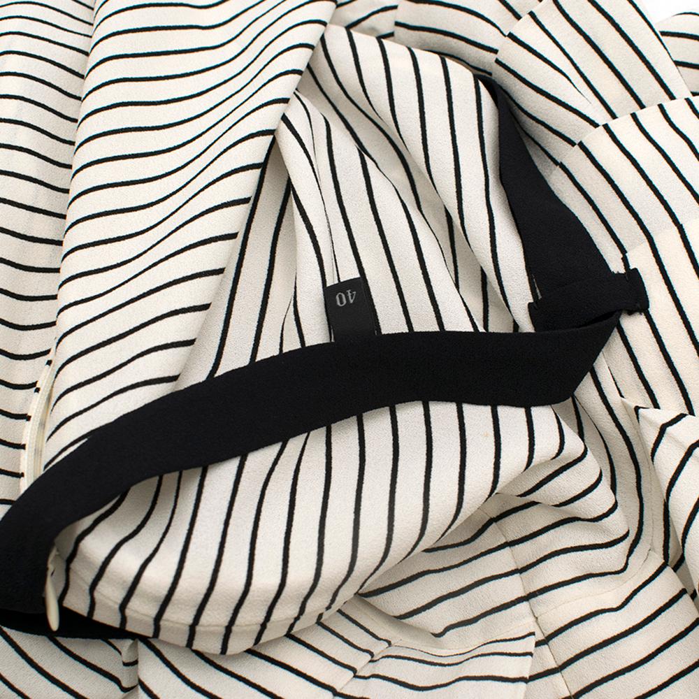 Prada Tie-Waist Striped Crepe Dress - Size US 4 In Good Condition For Sale In London, GB