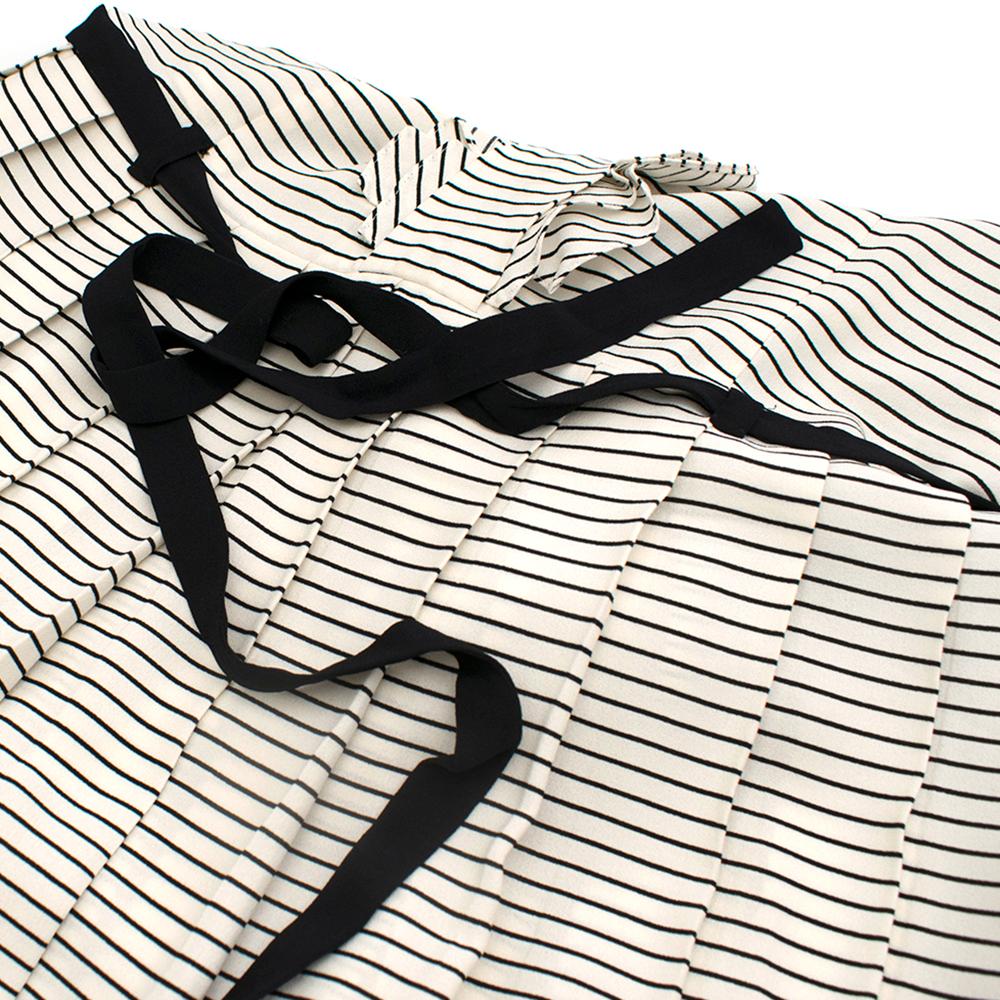 Prada Tie-Waist Striped Crepe Dress - Size US 4 For Sale 4