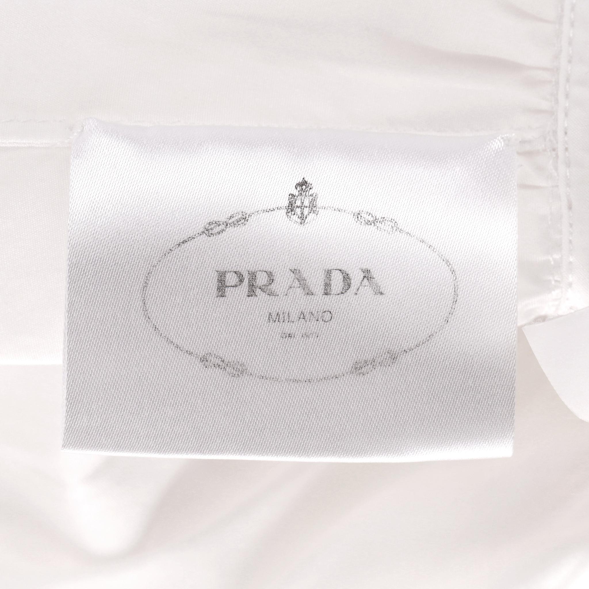 Abito in cotone con maniche a sbuffo a strati di Prada in vendita 3