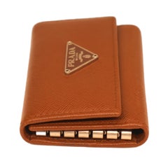Prada Tobacco Saffiano Leather Portamon Key Case Card Holder, 2016.