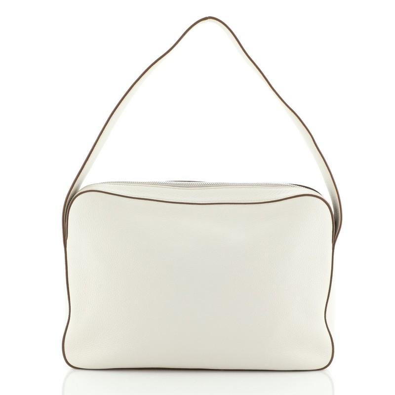 Beige Prada Top Zip Shoulder Bag Vitello Daino Medium