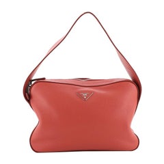 Prada Top Zip Shoulder Bag Vitello Daino Medium
