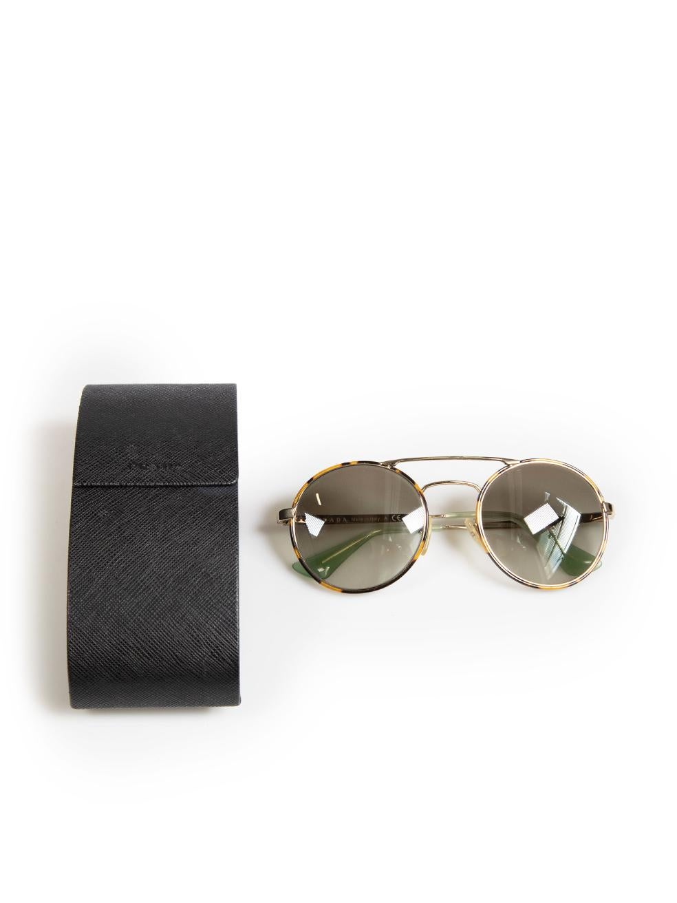 Prada Tortoise Pale Gold Round Sunglasses 3