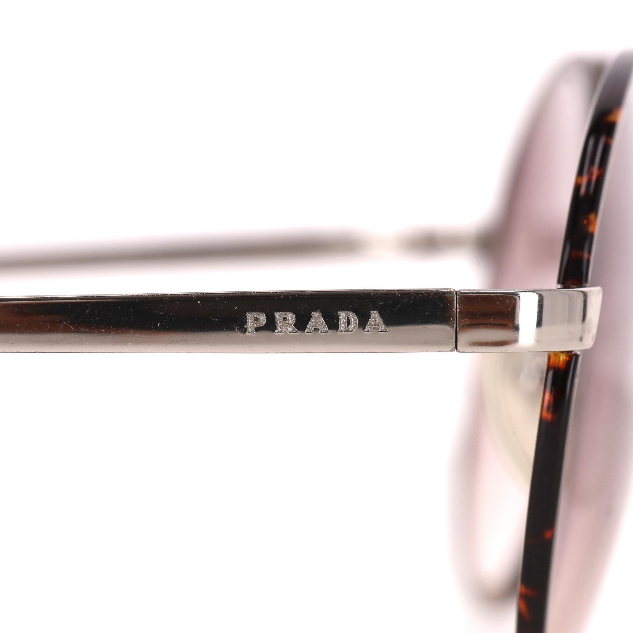 Women's Prada Tortoiseshell Round Sunglasses For Sale
