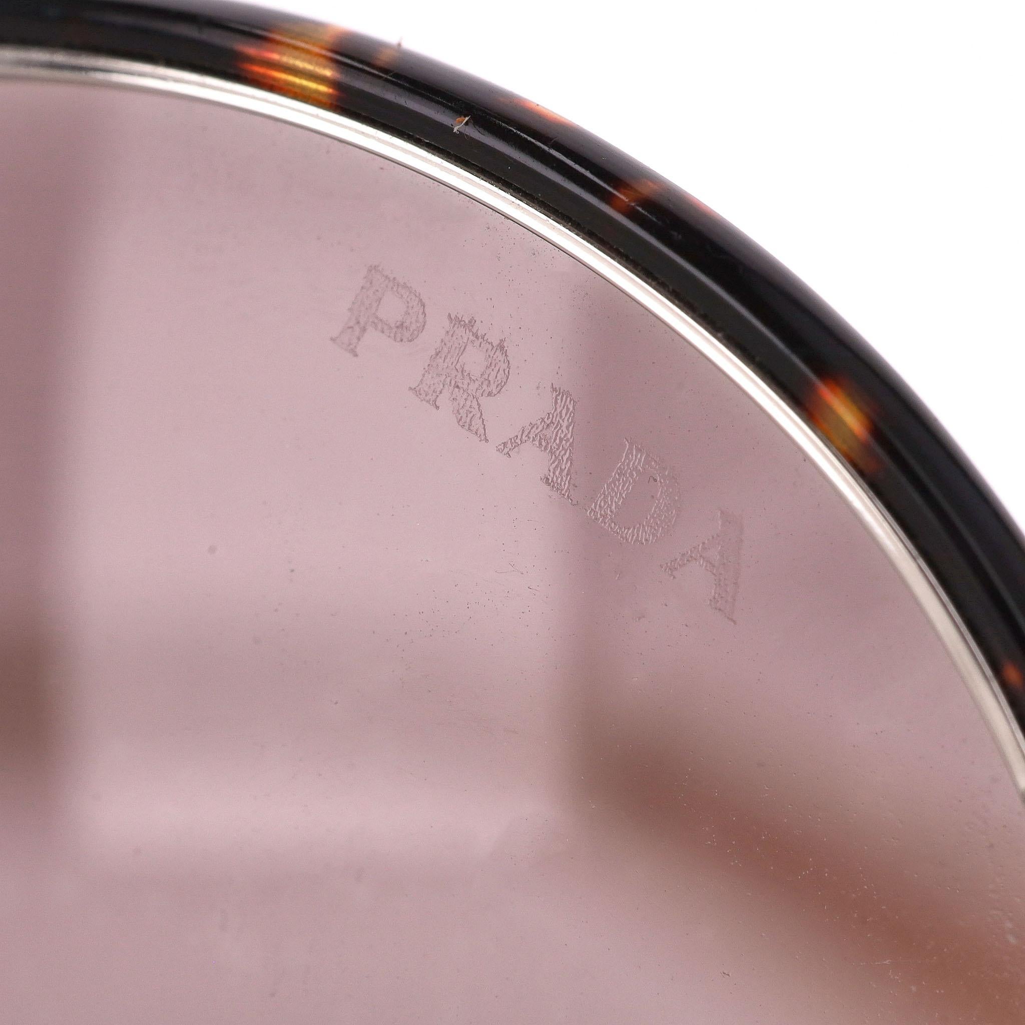 Prada Tortoiseshell Round Sunglasses For Sale 1