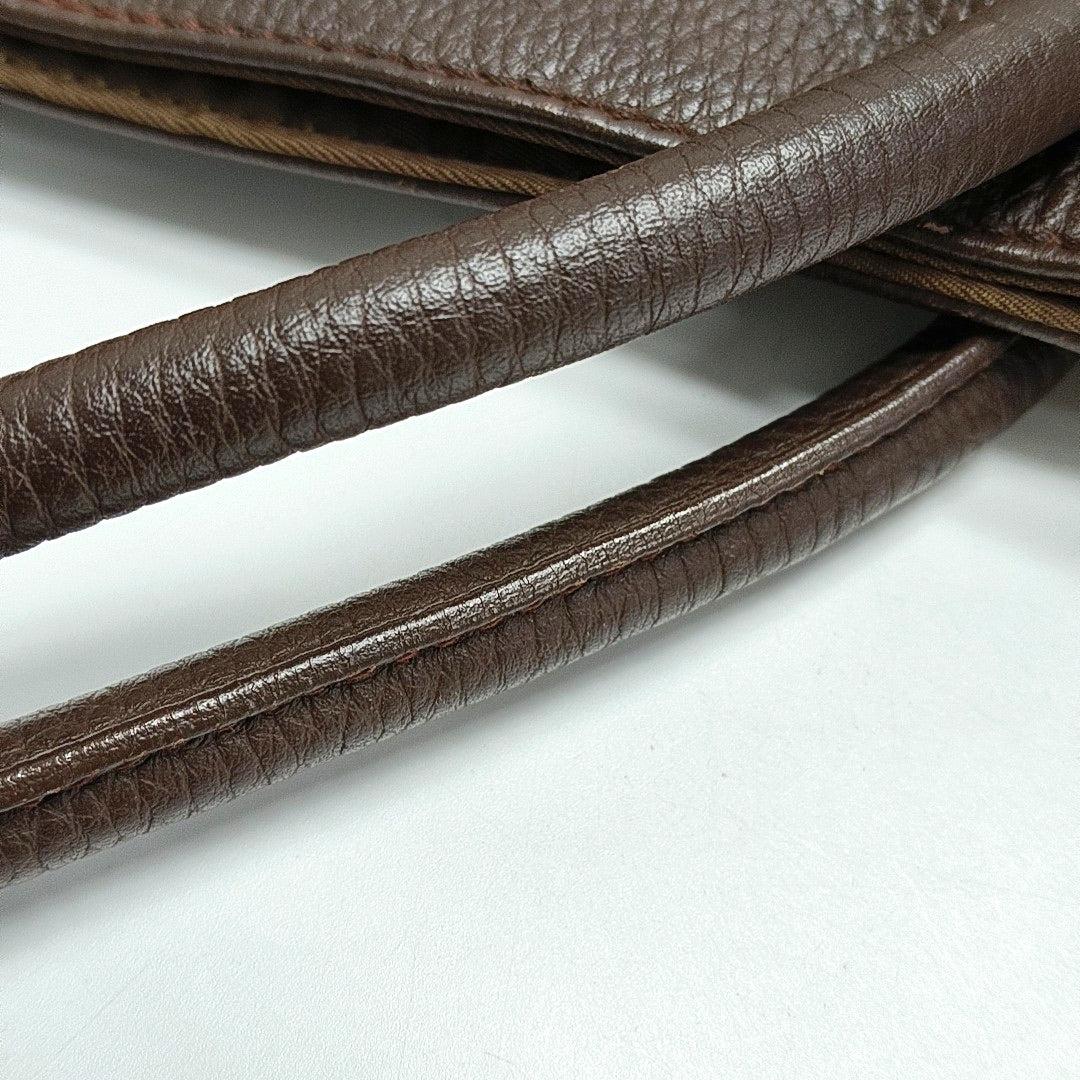 Tote di Prada in pelle marrone cioccolato scuro, nylon e hardware nero in vendita 8