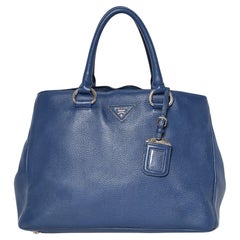 Prada Tote Granuliert Einkaufen Blau
