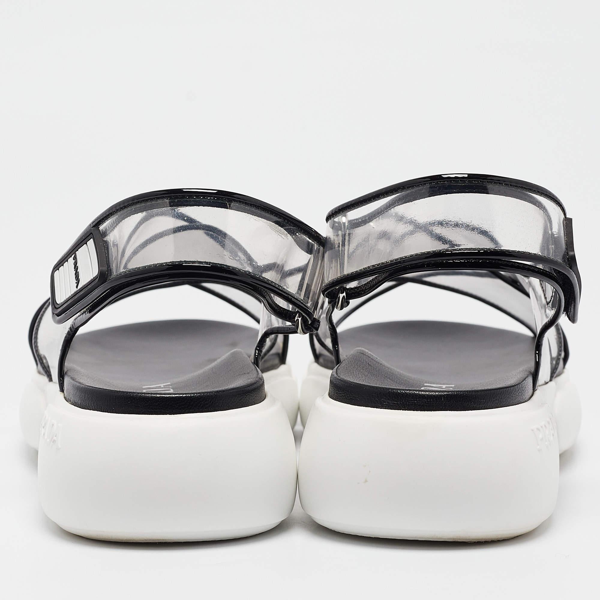 Women's Prada Transparent PVC Cloudbust Slingback Sandals Size 39
