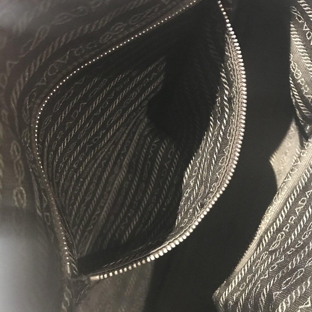 Prada Trapazoid Ostrich Leather Handbag 4