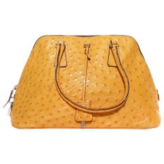 Prada Trapazoid Ostrich Leather Handbag