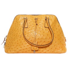 Retro Prada Trapazoid Ostrich Leather Handbag  