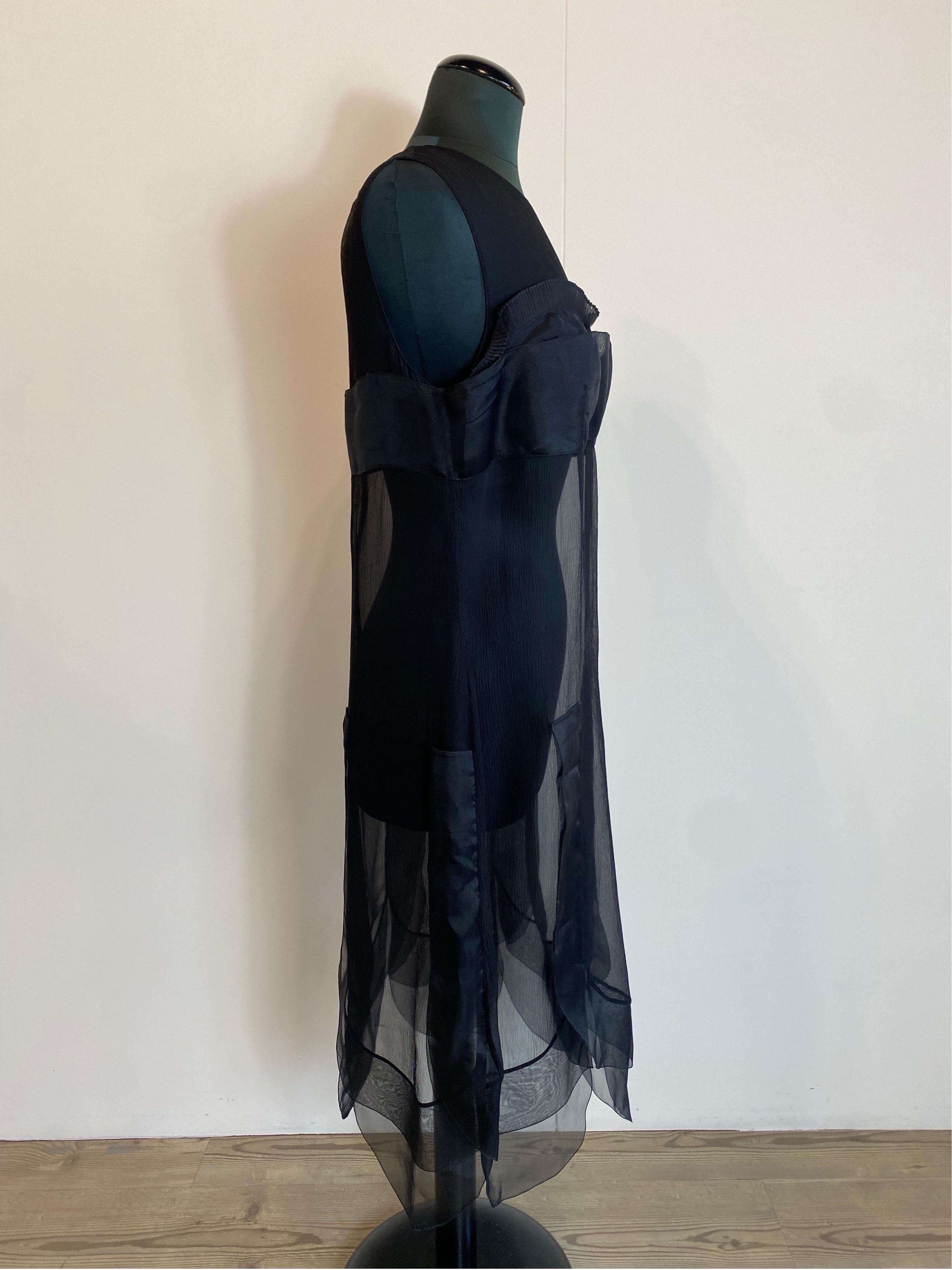 Prada trasparent silk dress In Excellent Condition For Sale In Carnate, IT