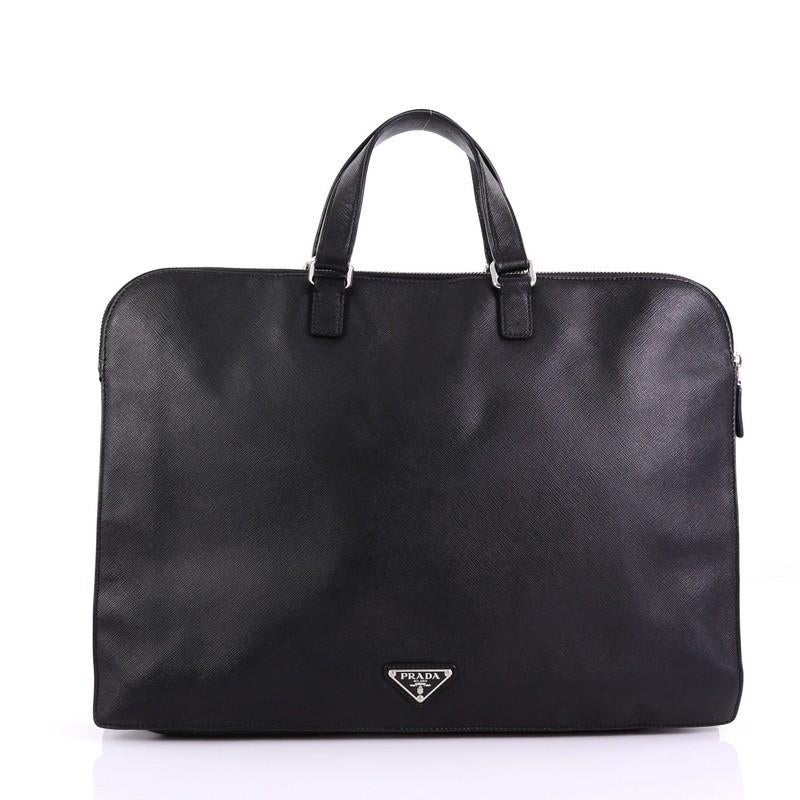 Prada Travel Briefcase Saffiano Leather In Fair Condition In NY, NY