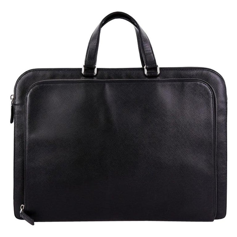 Prada Travel Briefcase Saffiano Leather For Sale at 1stdibs