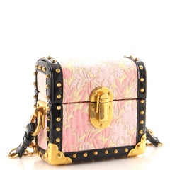 Prada Treasure Trunk Crossbody Bag Floral Jacquard Mini