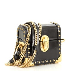 Prada Treasure Trunk Crossbody Bag Studded Patent Mini