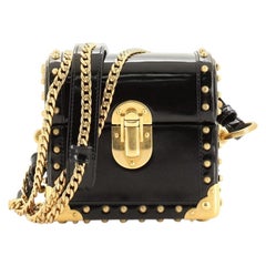 Prada Treasure Trunk Crossbody Bag Studded Patent Mini