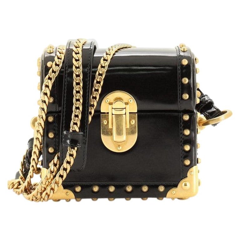 Prada Treasure Trunk Crossbody Bag Studded Patent Mini at 1stDibs | prada  trunk bag, mini leather crossbody bag